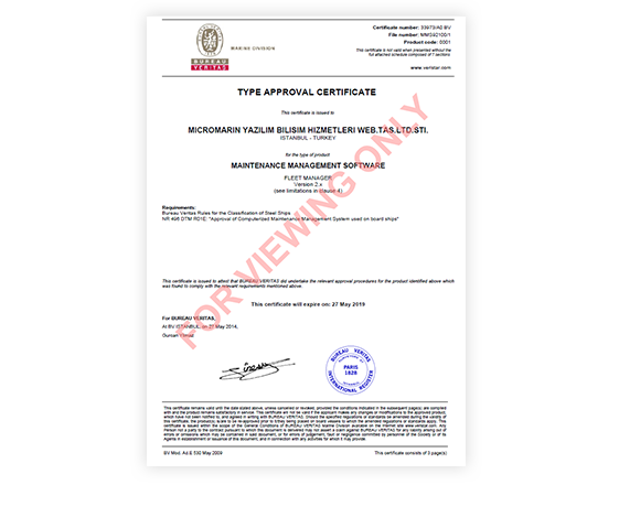 bureau certificate